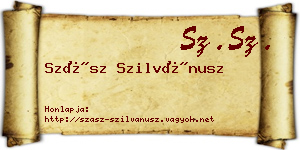 Szász Szilvánusz névjegykártya